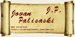 Jovan Pališaški vizit kartica